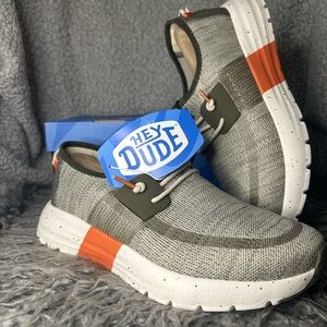 Hey Dude Men Green/Dusty Olive/Orange Slip On Sirocco Size 7 NEW